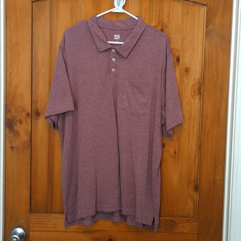 True Craft XXL Cotton Blend Short Sleeve Polo Mauve